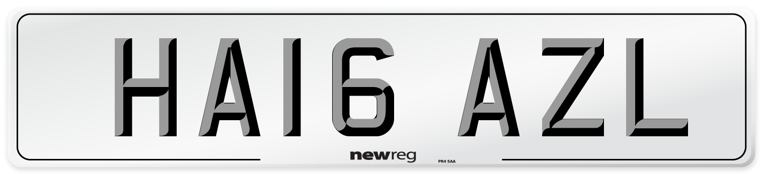 HA16 AZL Number Plate from New Reg